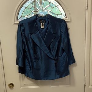 Peacock blue or dark teal dress jacket
